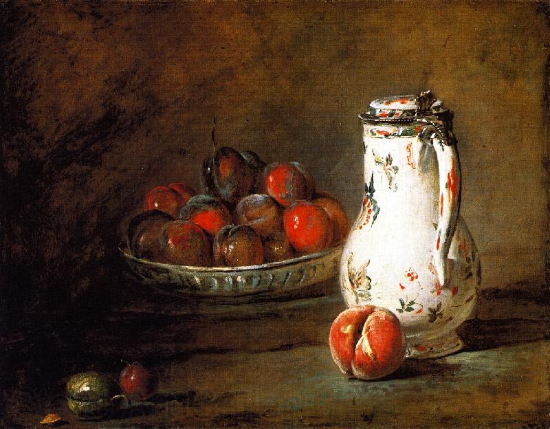 Jean Baptiste Simeon Chardin A Bowl of Plums Norge oil painting art